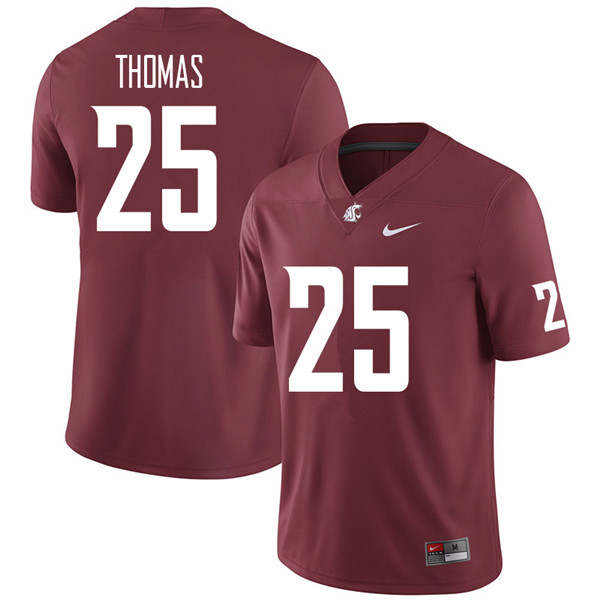 Men #25 Skyler Thomas Washington State Cougars College Football Jerseys Sale-Crimson - Click Image to Close